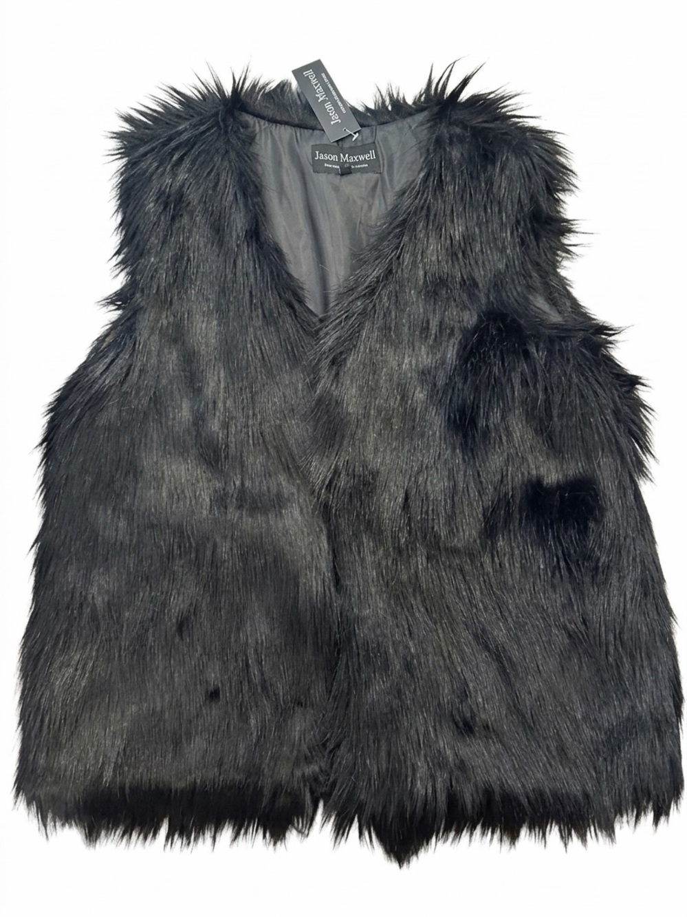 jason maxwell Black Faux Fur Vest